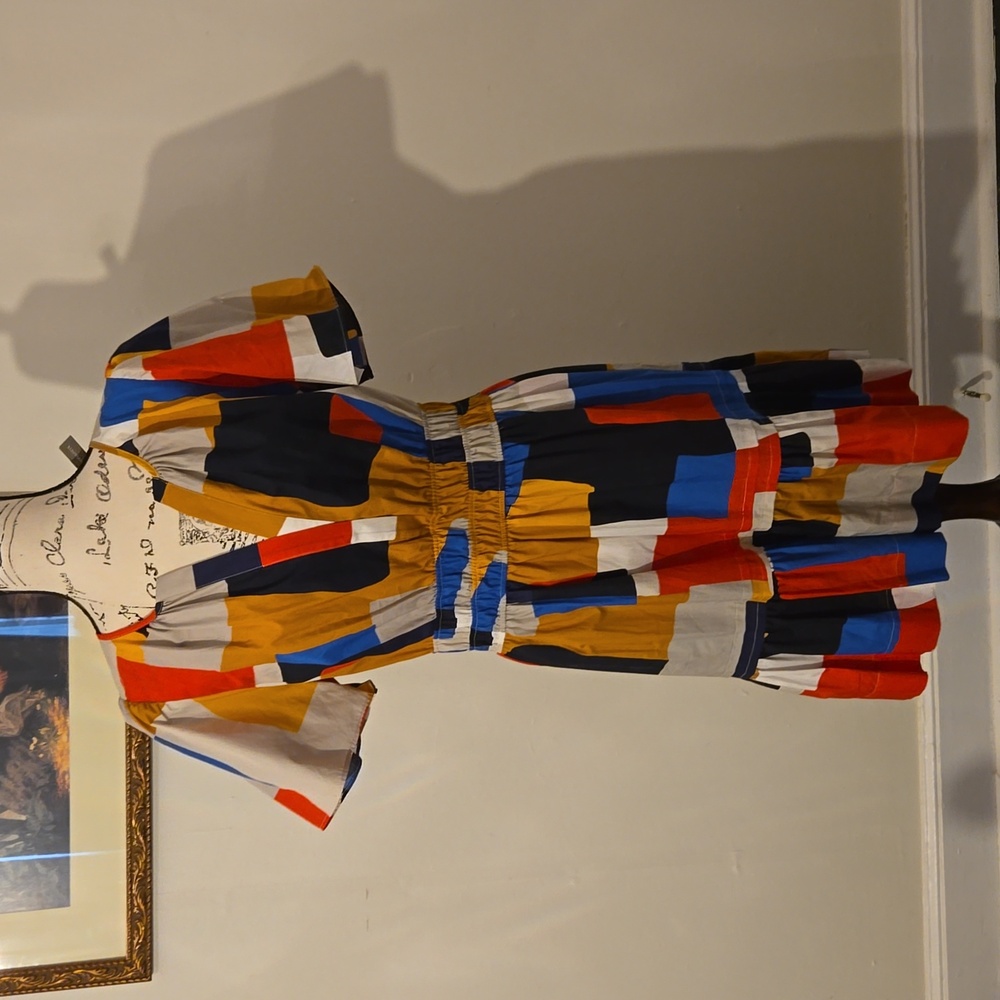 Anthropologie abstract colors dress